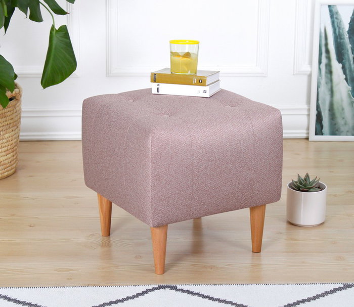 Atelier Del Sofa Puf de Terciopelo Rosa